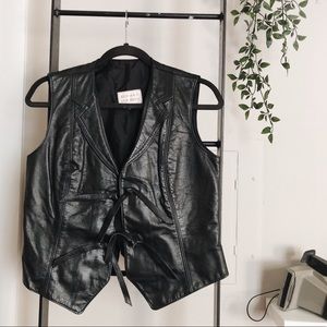 Ruddock Leathers Black Leather Vest